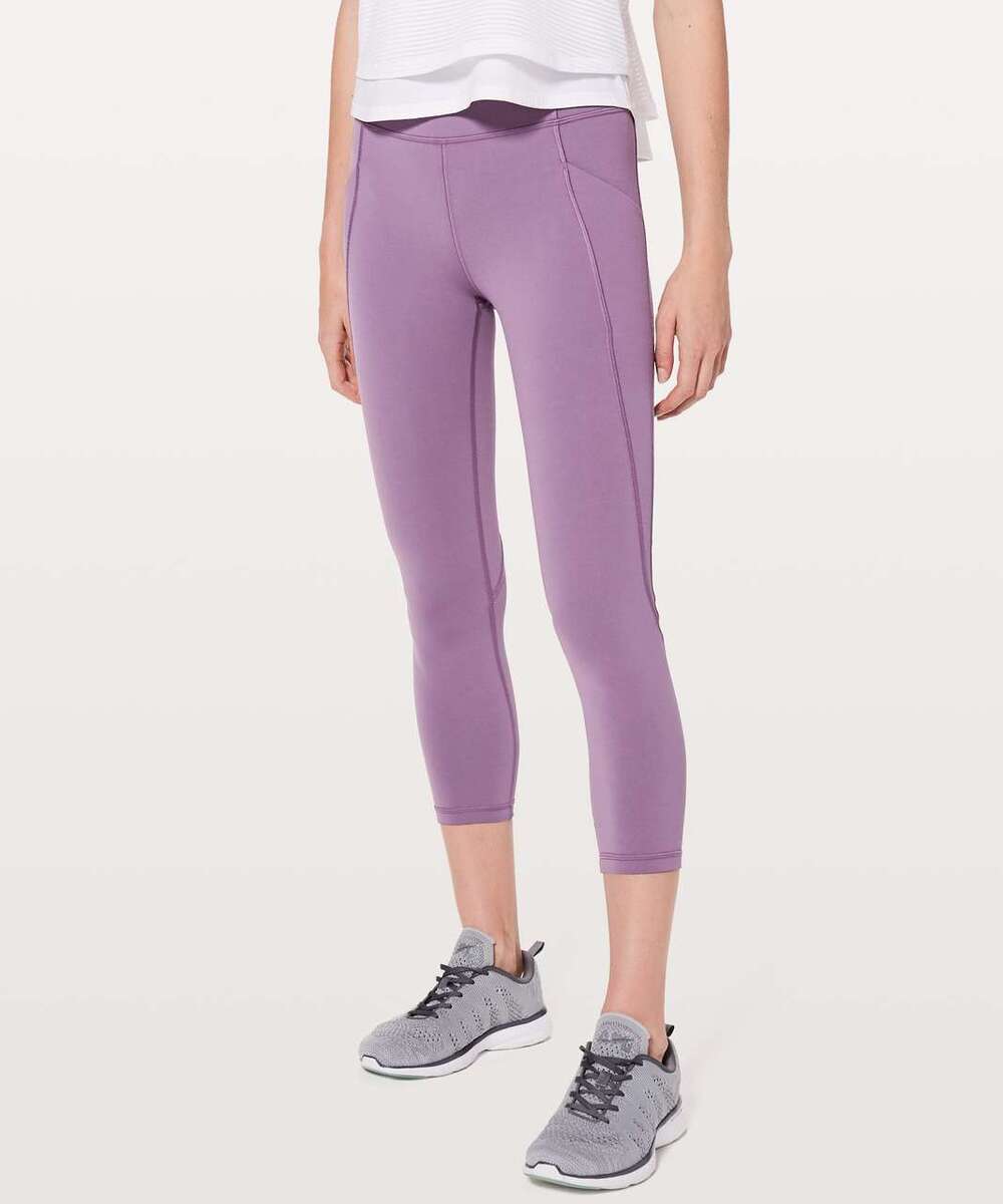 Lululemon Time To Sweat Crop Size 6 23" Smoked Mulberry Purple High Rise